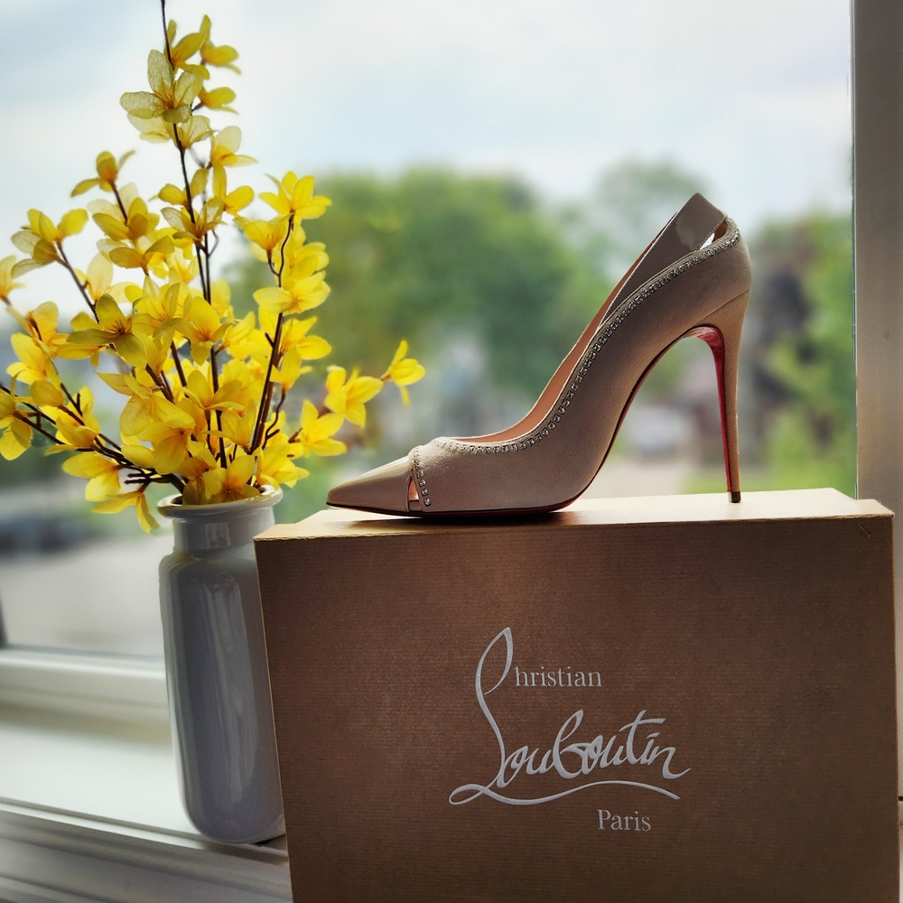 Brand New Christian Louboutin Beige Stiletto Heels with Sleek Design